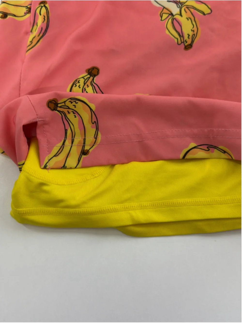 Maamgic Men’s Pink Banana Print Swim Trunks – Size Medium
